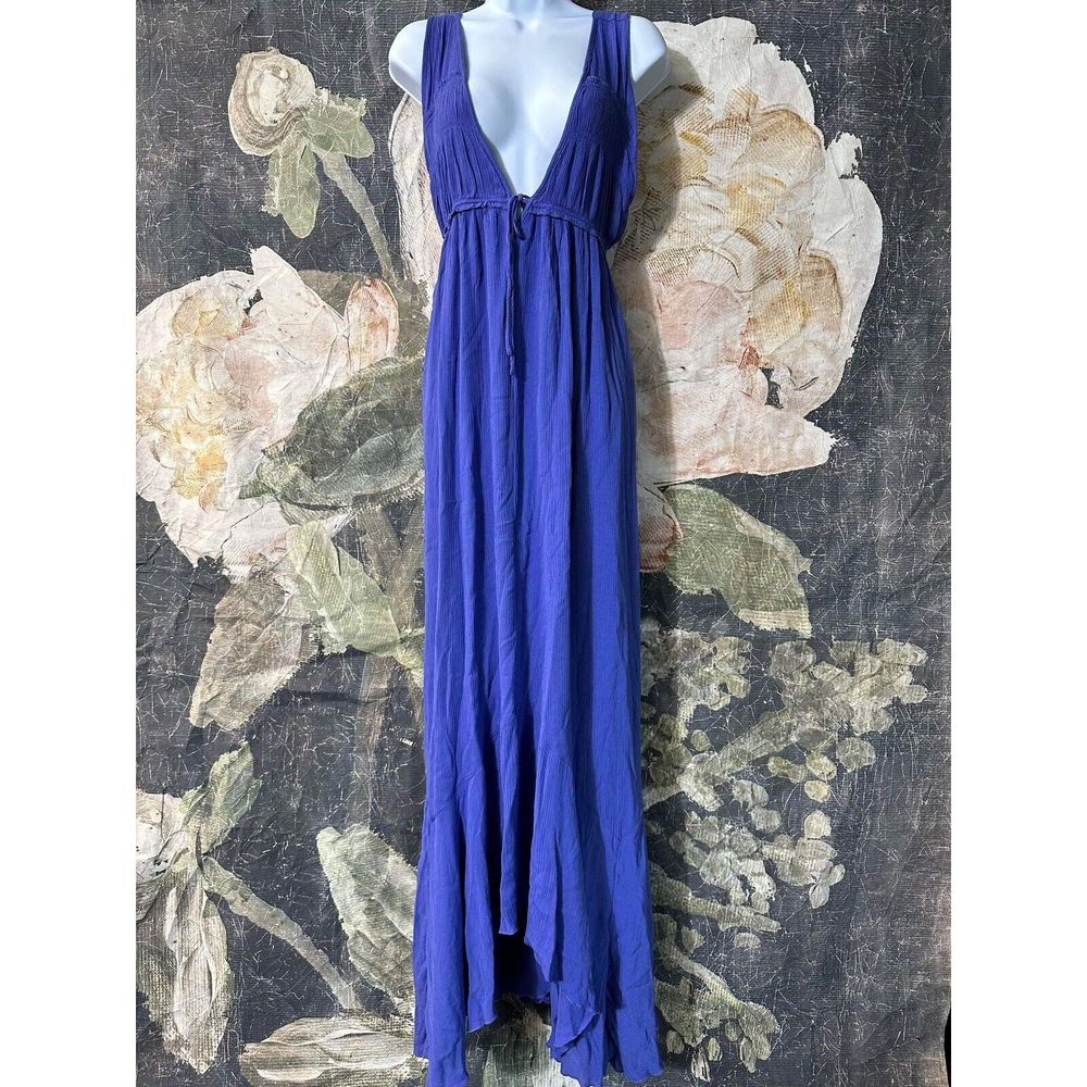 Free People Deep Blue Halter Maxi Dress - Picture 3 of 8